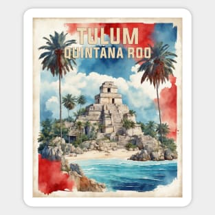 Tulum Quintana Roo Mexico Vintage Tourism Travel Sticker